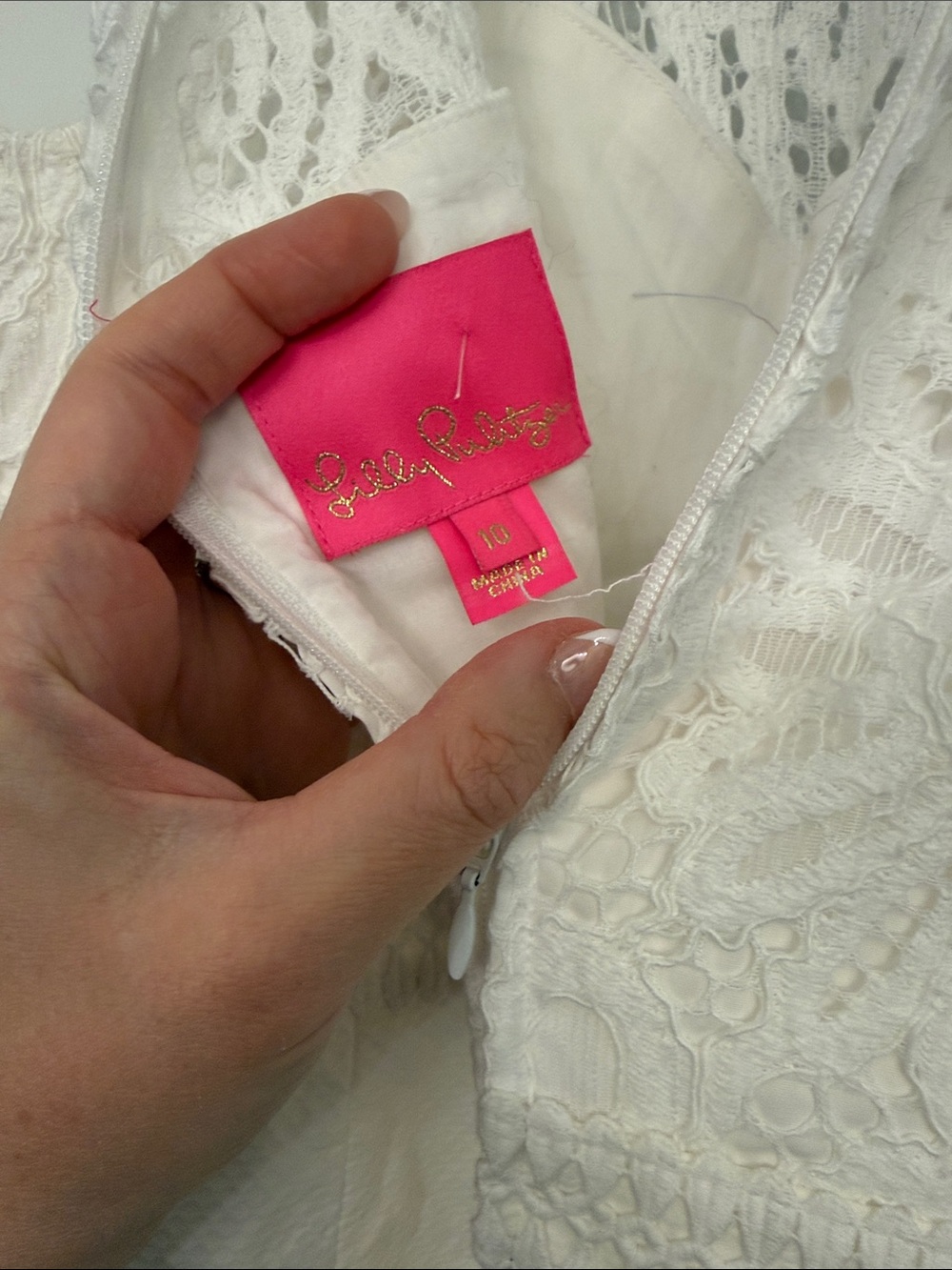 Lilly Pulitzer White Lace Bodice Sheath Dress size 10 - Picture 4 of 4